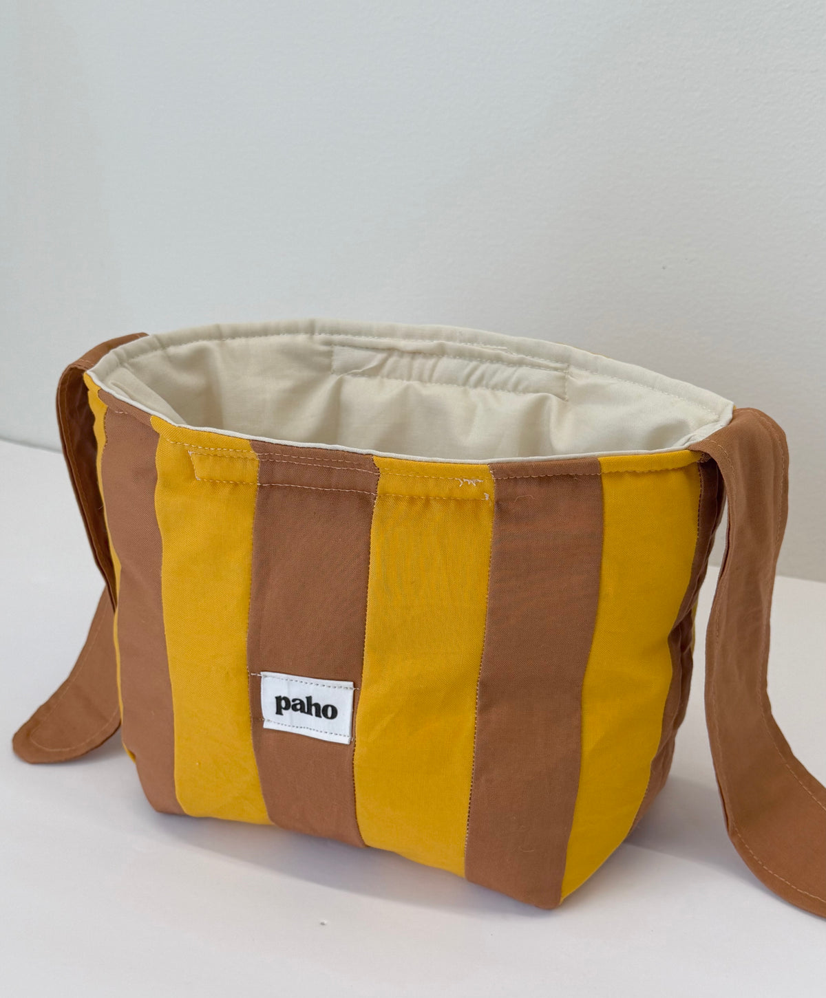 mustard & light brown knot bag