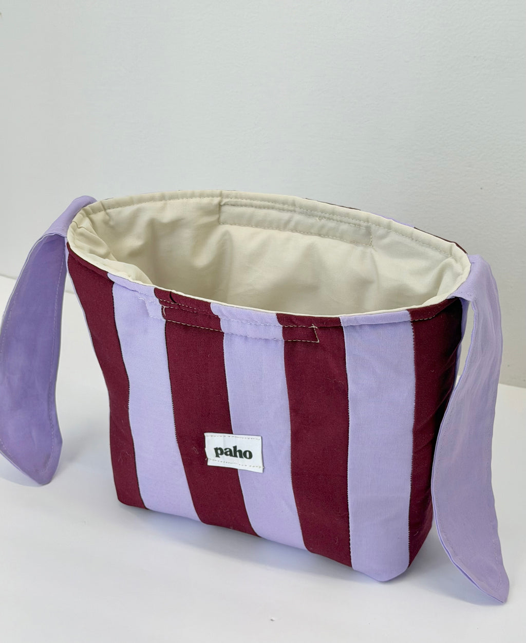 purple & burgandy knot bag