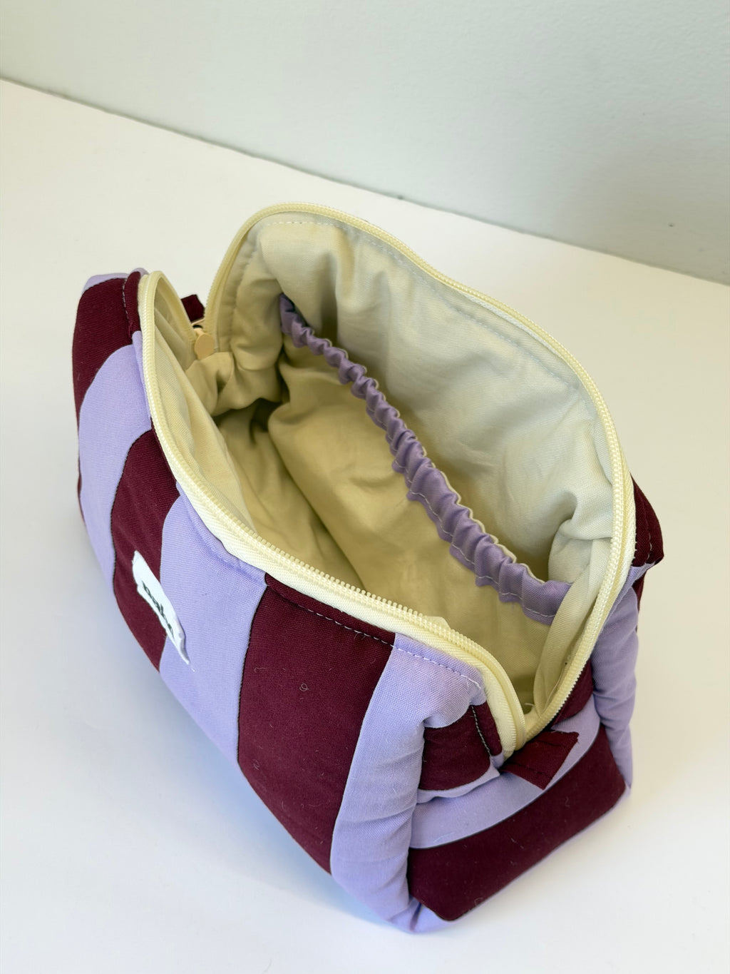 burgandy & purple vanity bag