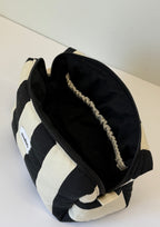 black & white vanity bag