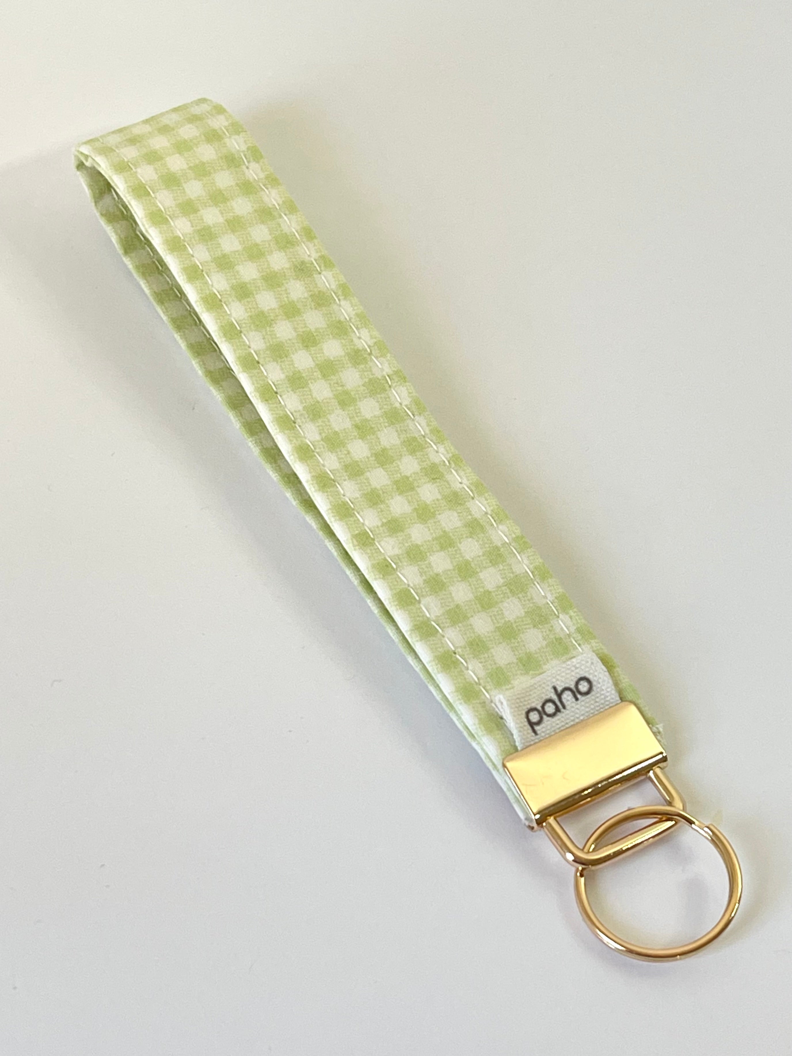 Green Gingham Wristlet